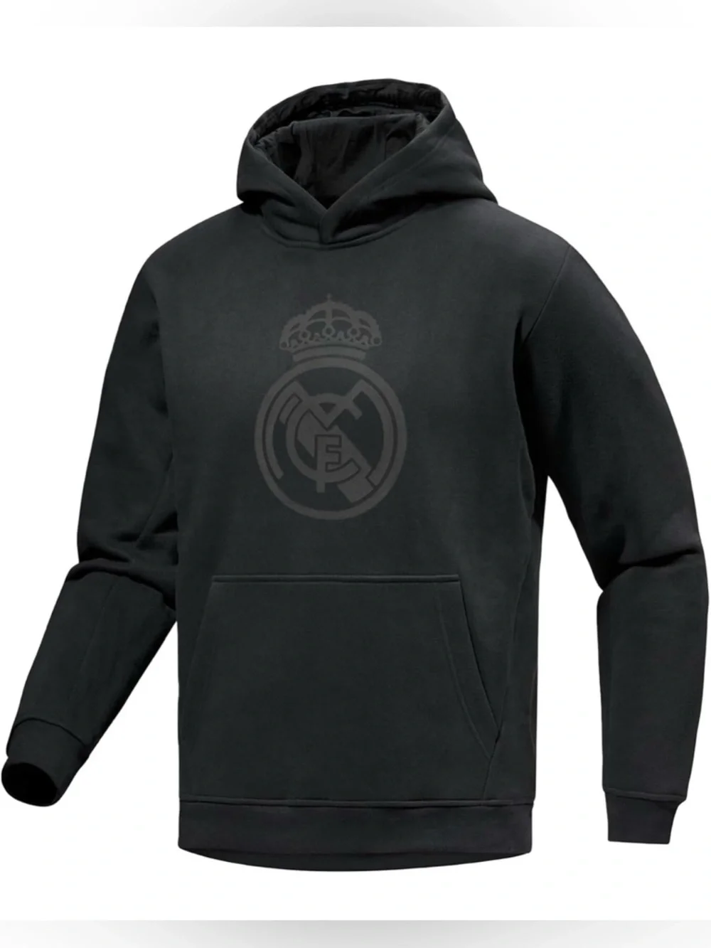⚽️🖤  Real Madrid Kids Black Hoodie Crest Logo Pullover Size 8–10Y Soccer